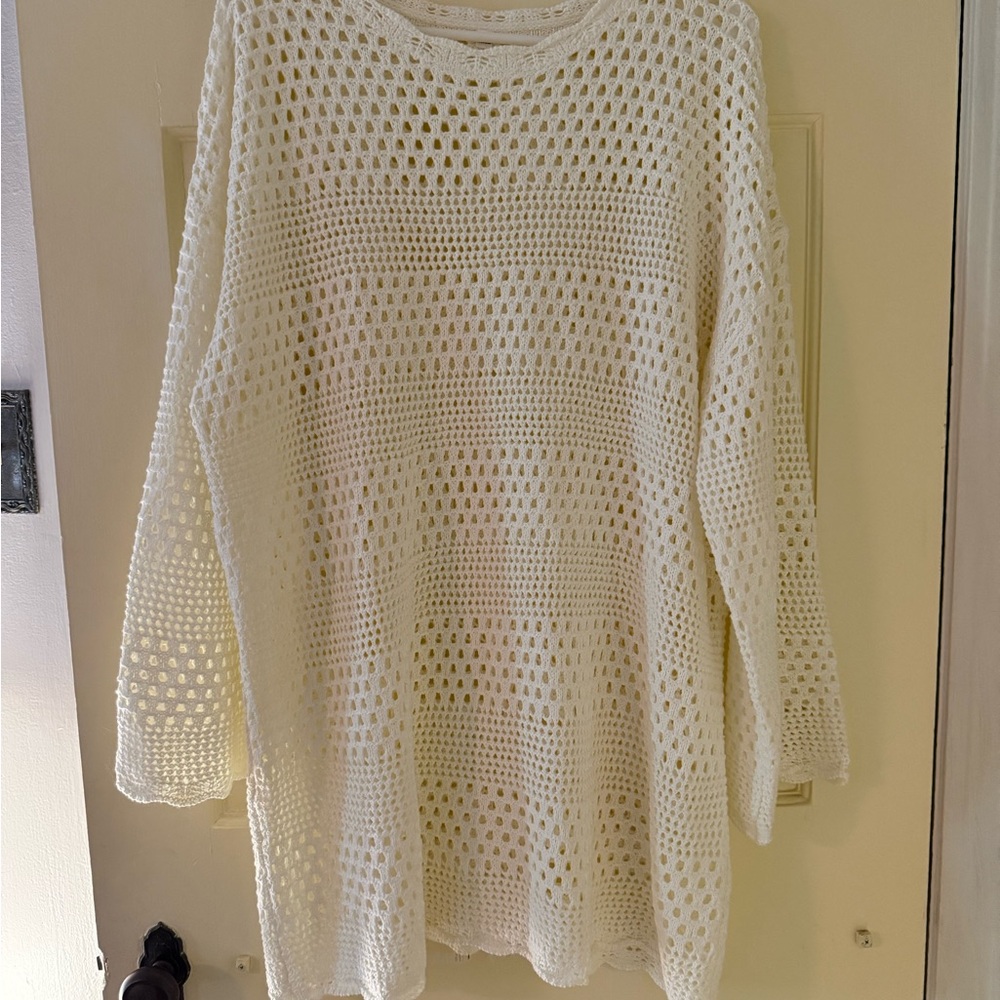 Amazon Cream Knit Swim Coverup
